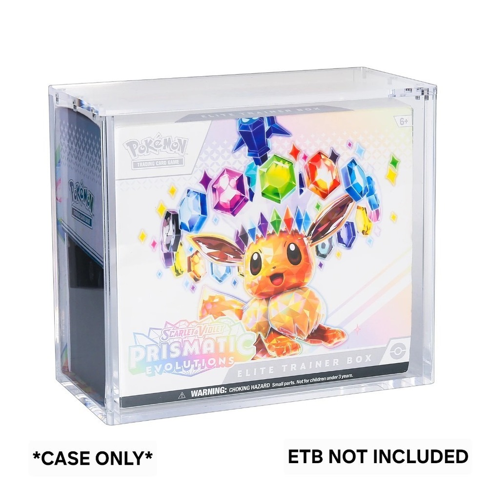 Pokemon ETB Acrylic Display Case Clear Magnetic Protector Fits Elite Trainer Box